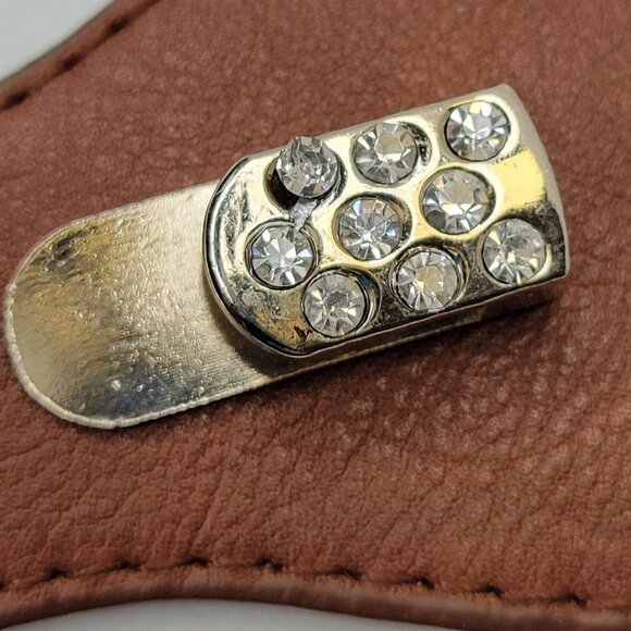 Dark Brown Rhinestones Embellished Belt with Round Rhinestone Buckle - Picture 5 of 11